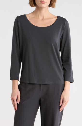 Eileen Fisher Scoop Neck Stretch Jersey Shirt