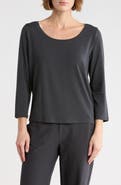 Eileen Fisher Scoop Neck Stretch Jersey Shirt