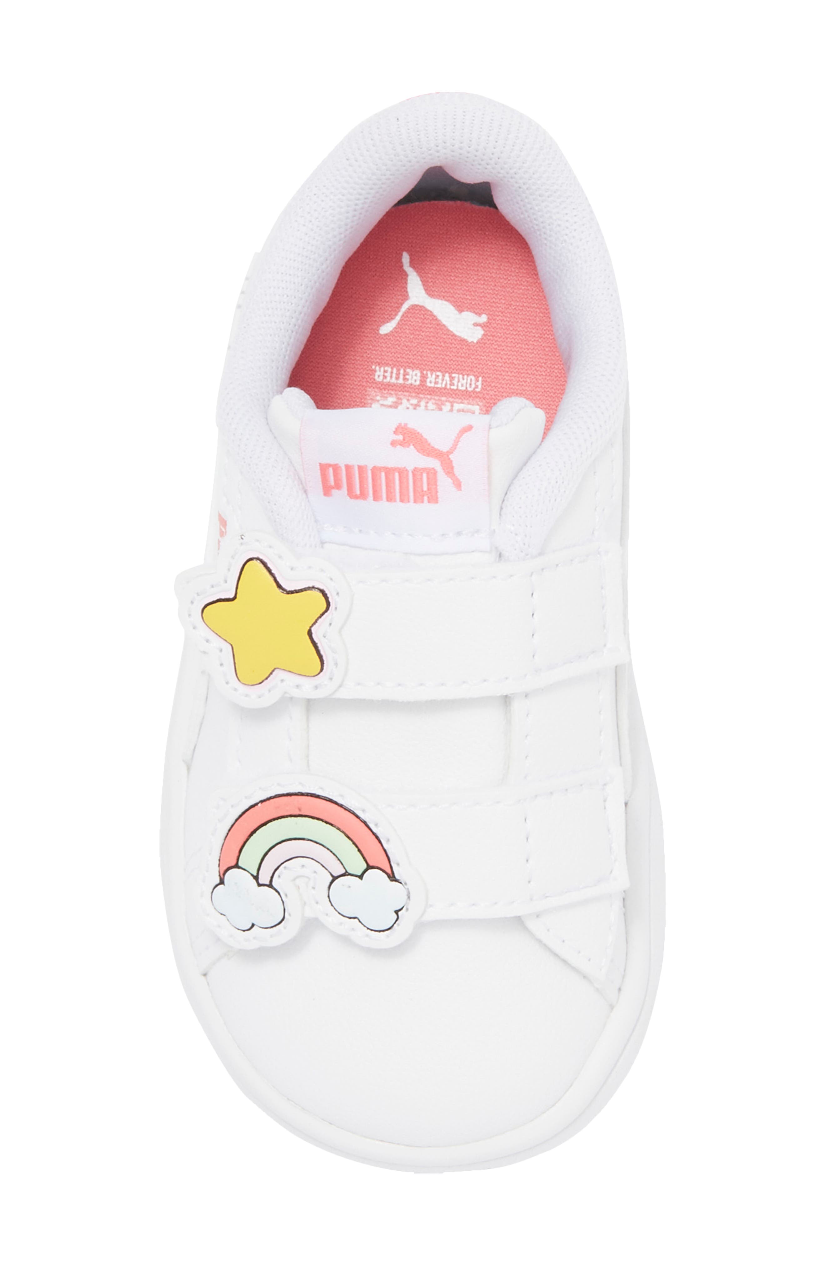 PUMA Kids' Smash Badges Dual Strap Sneaker, Alternate, color, White