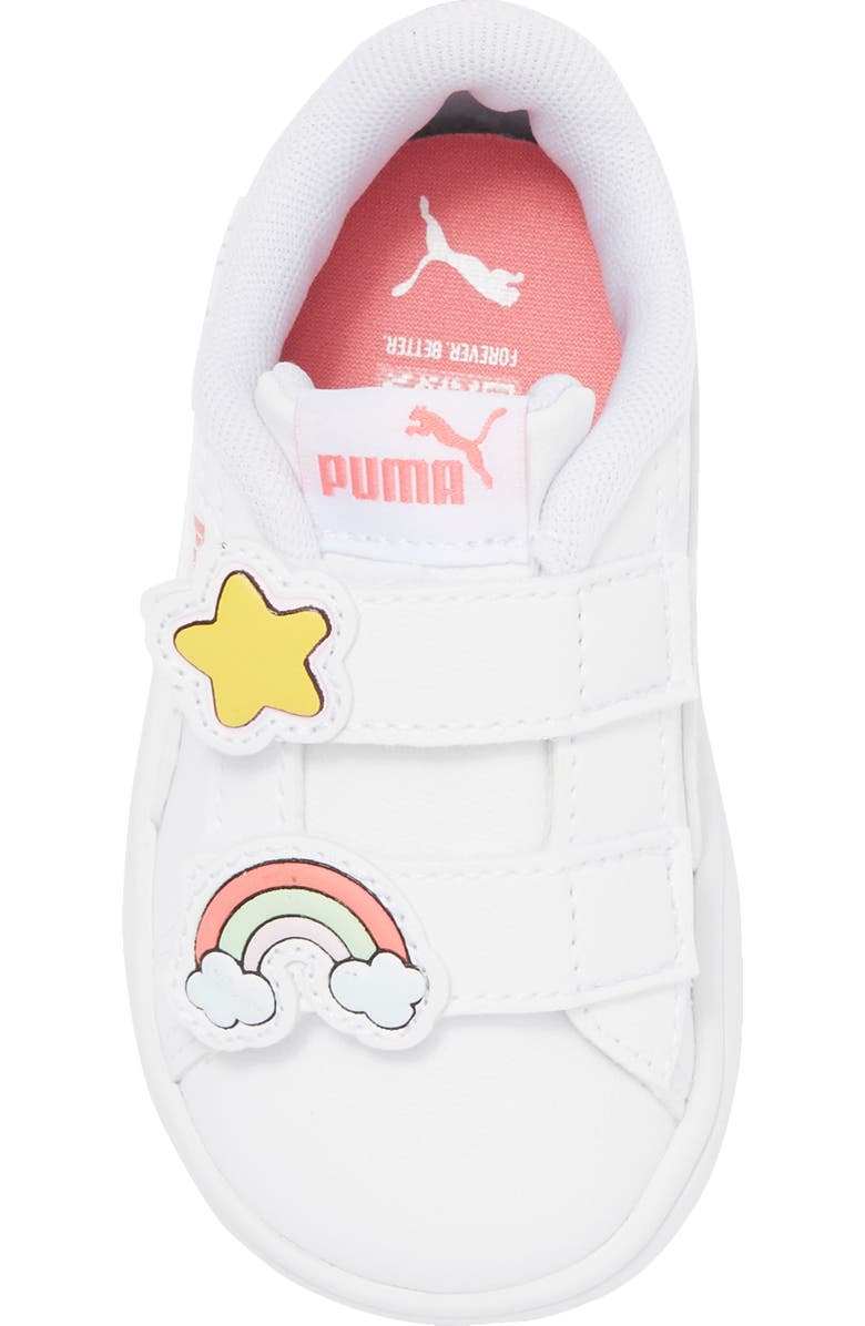 PUMA Kids' Smash Badges Dual Strap Sneaker, Alternate, color, White