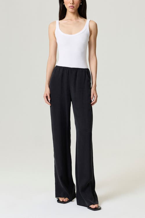 Nocturne Relaxed Fluid Pants With Elastic Waist In Black