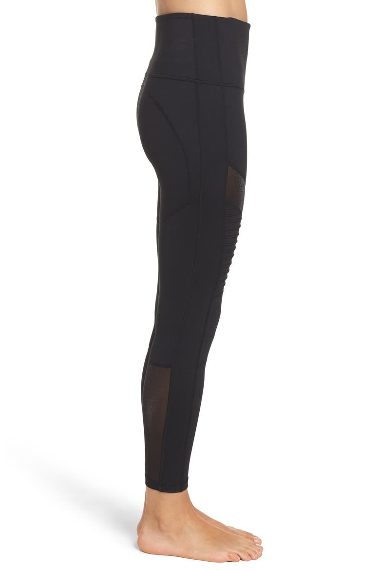 Autumn High Waist Moto Ankle Leggings, Alternate, color, BLACK