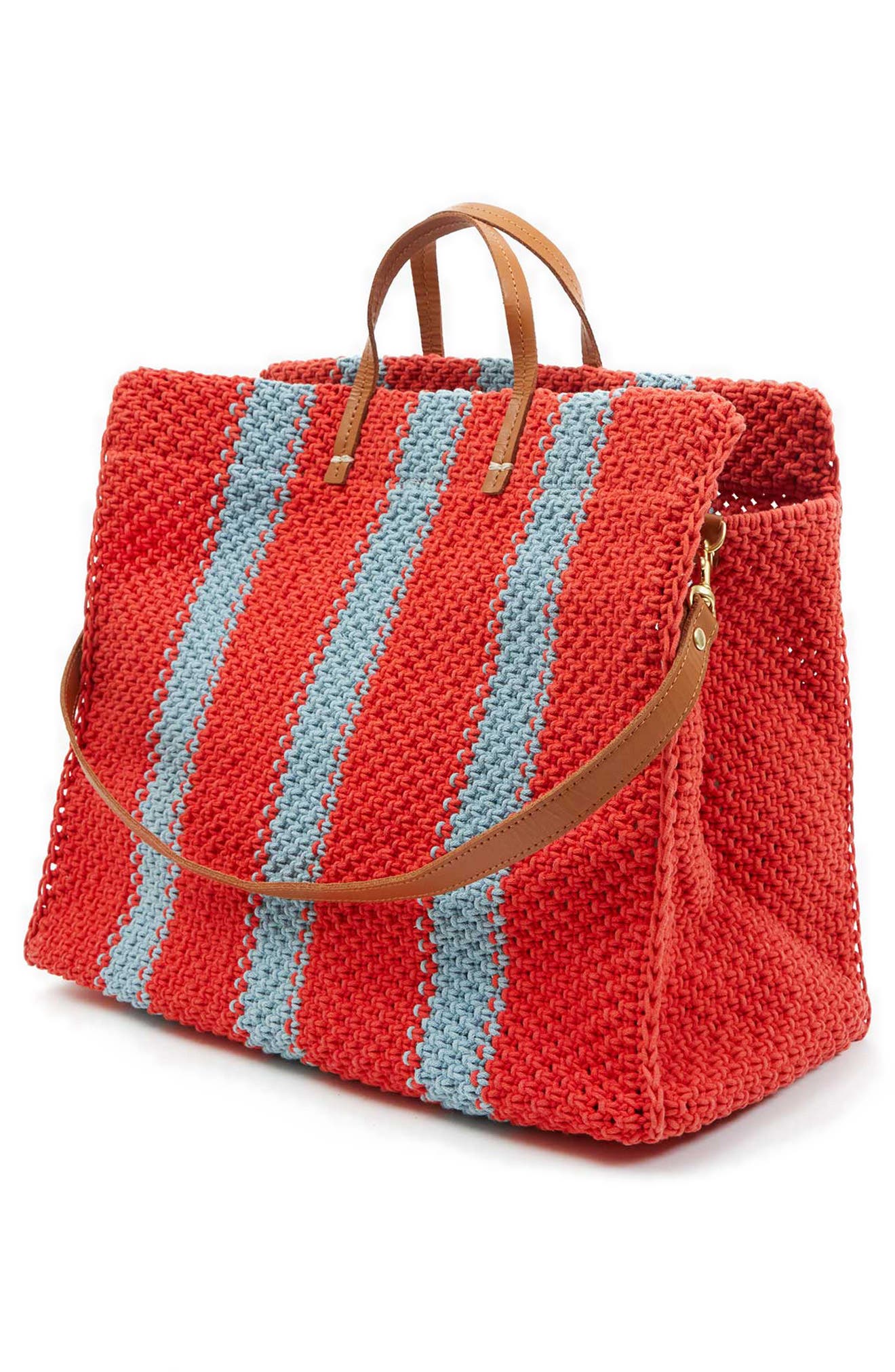 Simple Crochet Tote, Alternate, color, BRIGHT POPPY BLUE CROCHET
