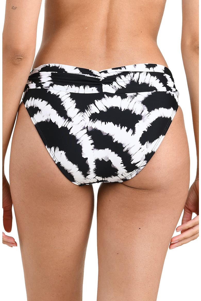 Woven Shadows Shirred Bikini Bottoms, Alternate, color, BLACK