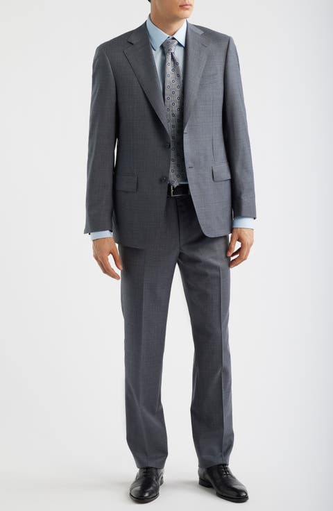 Grey Mélange Wool Suit (Regular & Big)