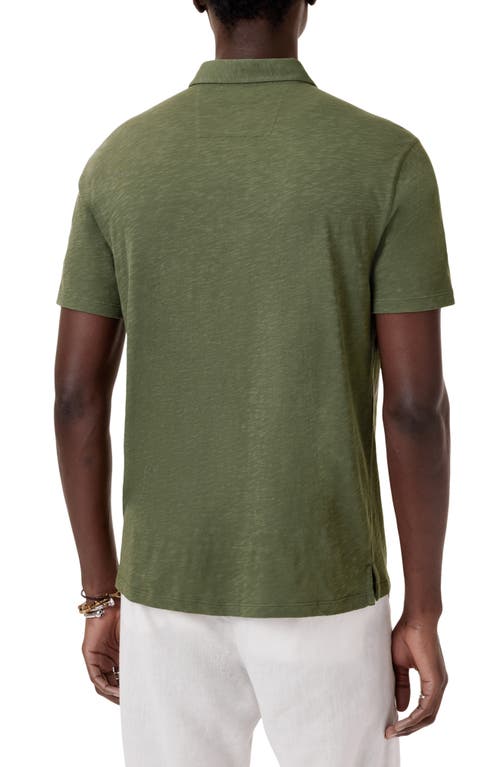 John Varvatos Victor Organic Cotton Polo In Light Olive