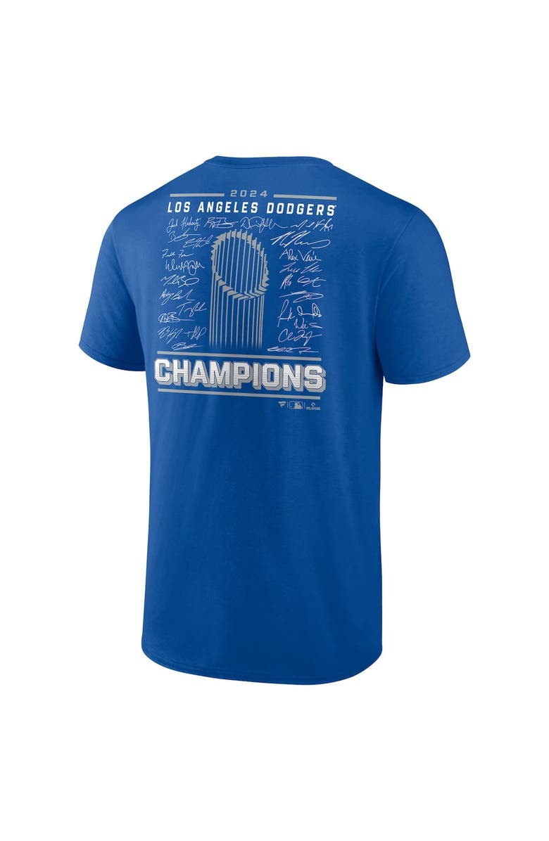 FANATICS Men's Fanatics Royal Los Angeles Dodgers 2024 World Series Champions Big & Tall Roster T-Shirt, Alternate, color, 