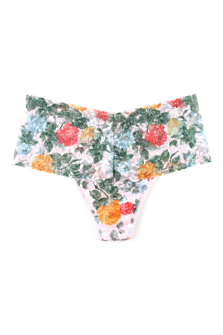 Print Lace High Waist Thong, Main, color, LOST PROMISES