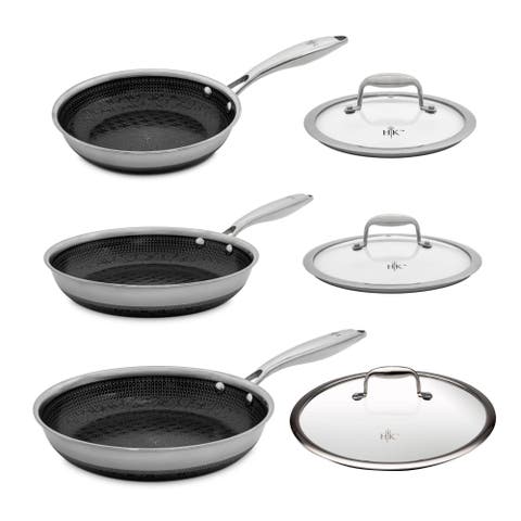 Tri-Clad SS Hybrid 6 Piece Fry Pan + Lid Set