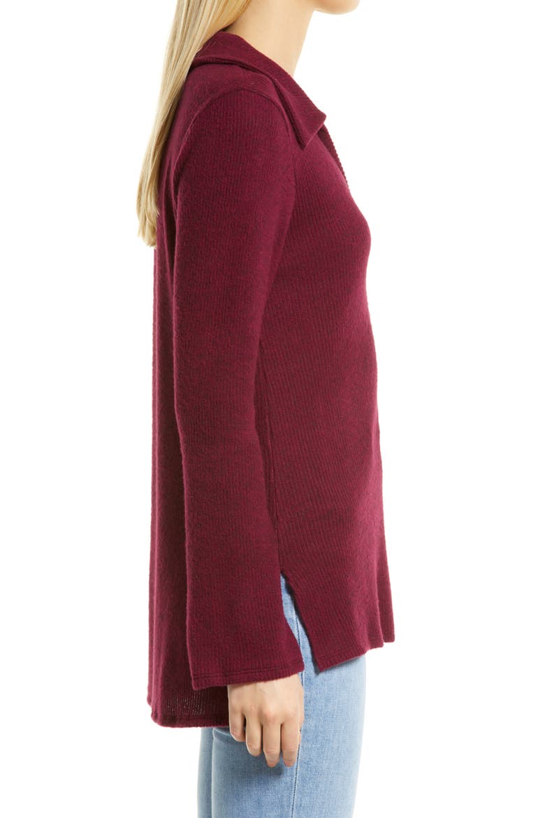 Spread Collar Knit Shirt, Alternate, color, BURGUNDY