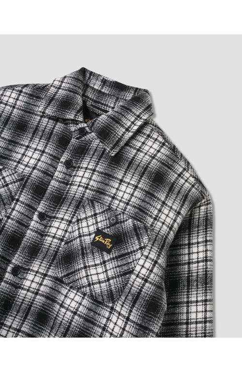 Stan Ray Quilted Plaid Overshirt In Black