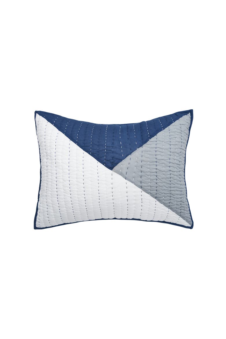 20" x 26" Asymmetrical Cotton Standard Pillow Sham, Main, color, Blue