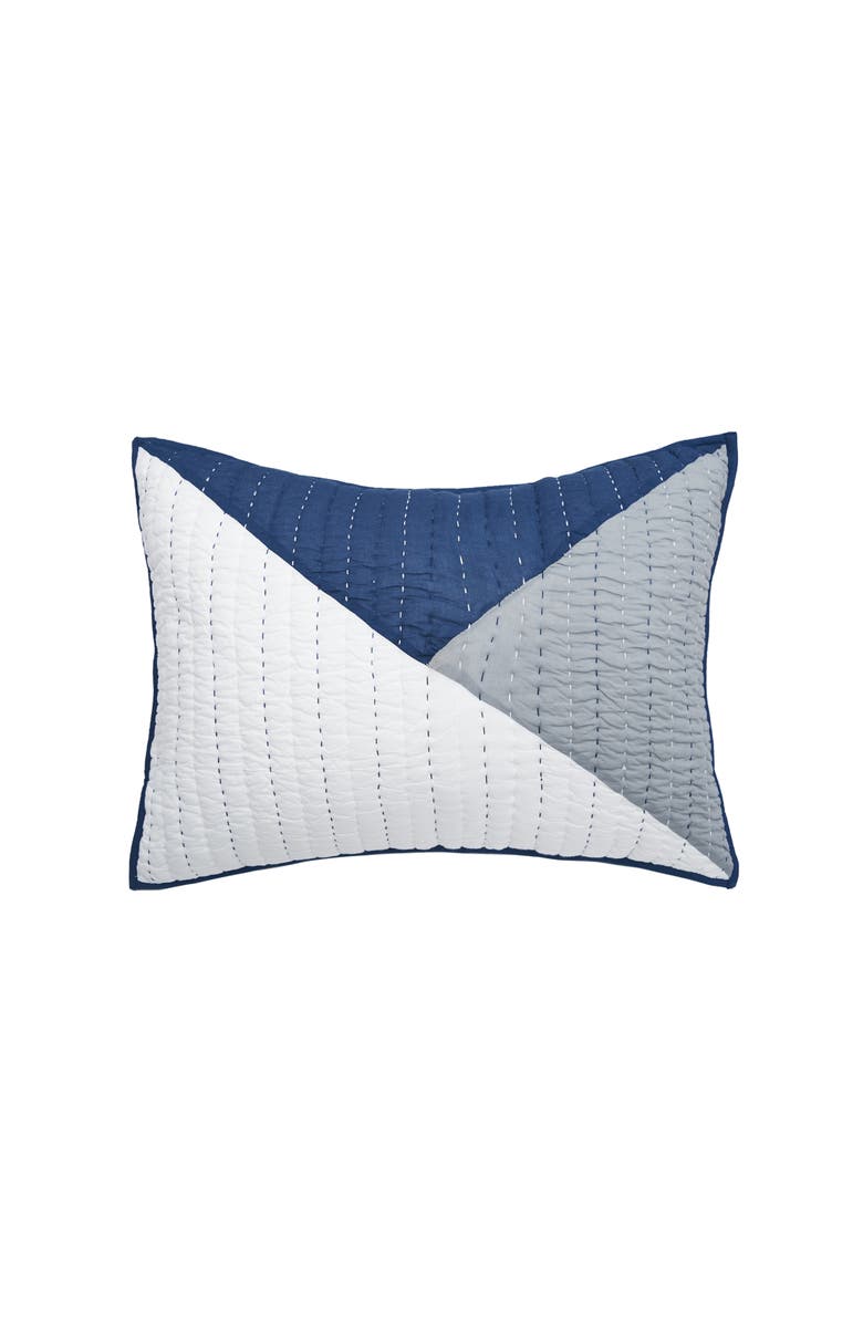 carol & frank 20" x 26" Asymmetrical Cotton Standard Pillow Sham, Main, color, Blue
