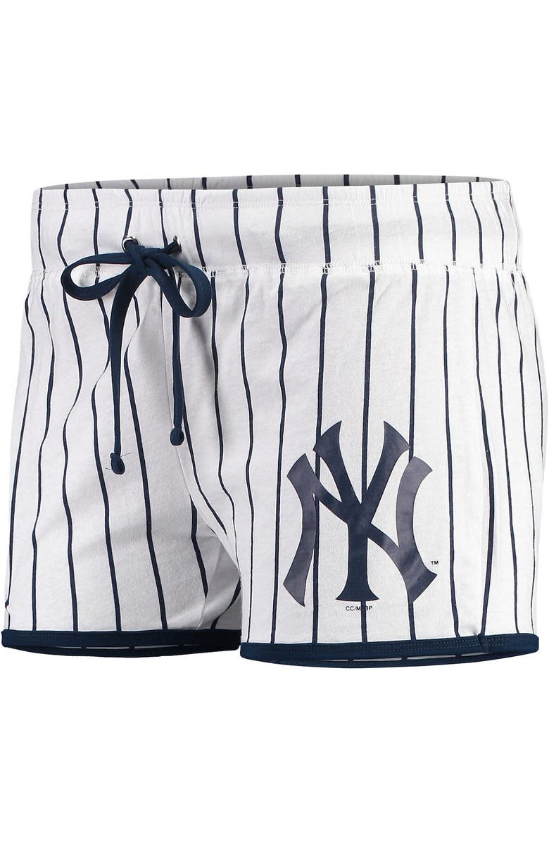 CONCEPTS SPORT Women's Concepts Sport White/Navy New York Yankees Vigor Sleep Shorts, Alternate, color,