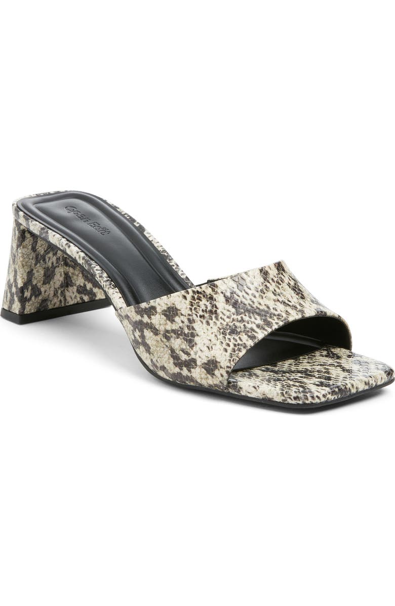Open Edit Jaydin Slide Sandal, Main, color, Black White Snake