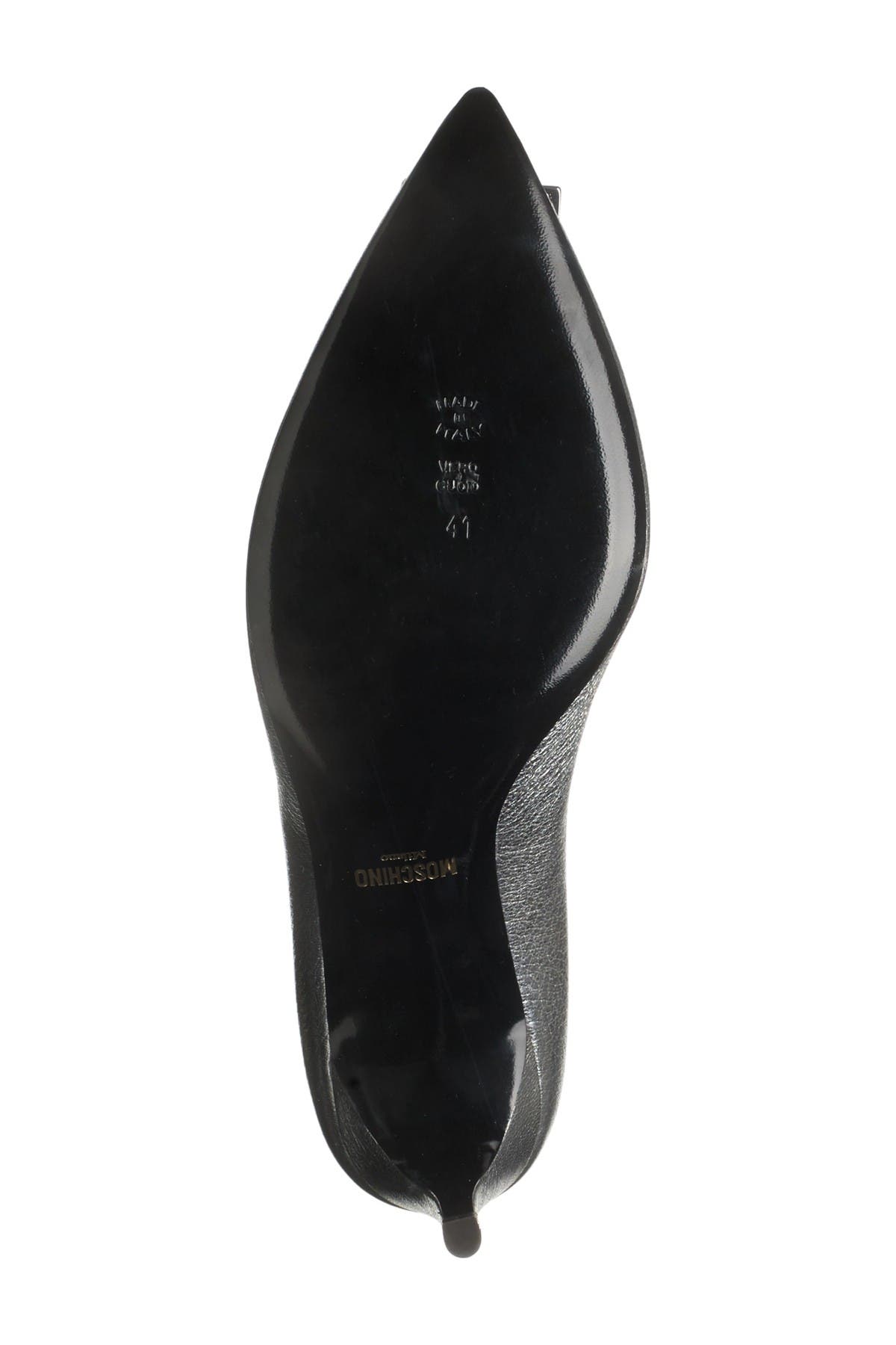 Moschino Logo Hardware Pointed Toe Pump, Alternate, color, 