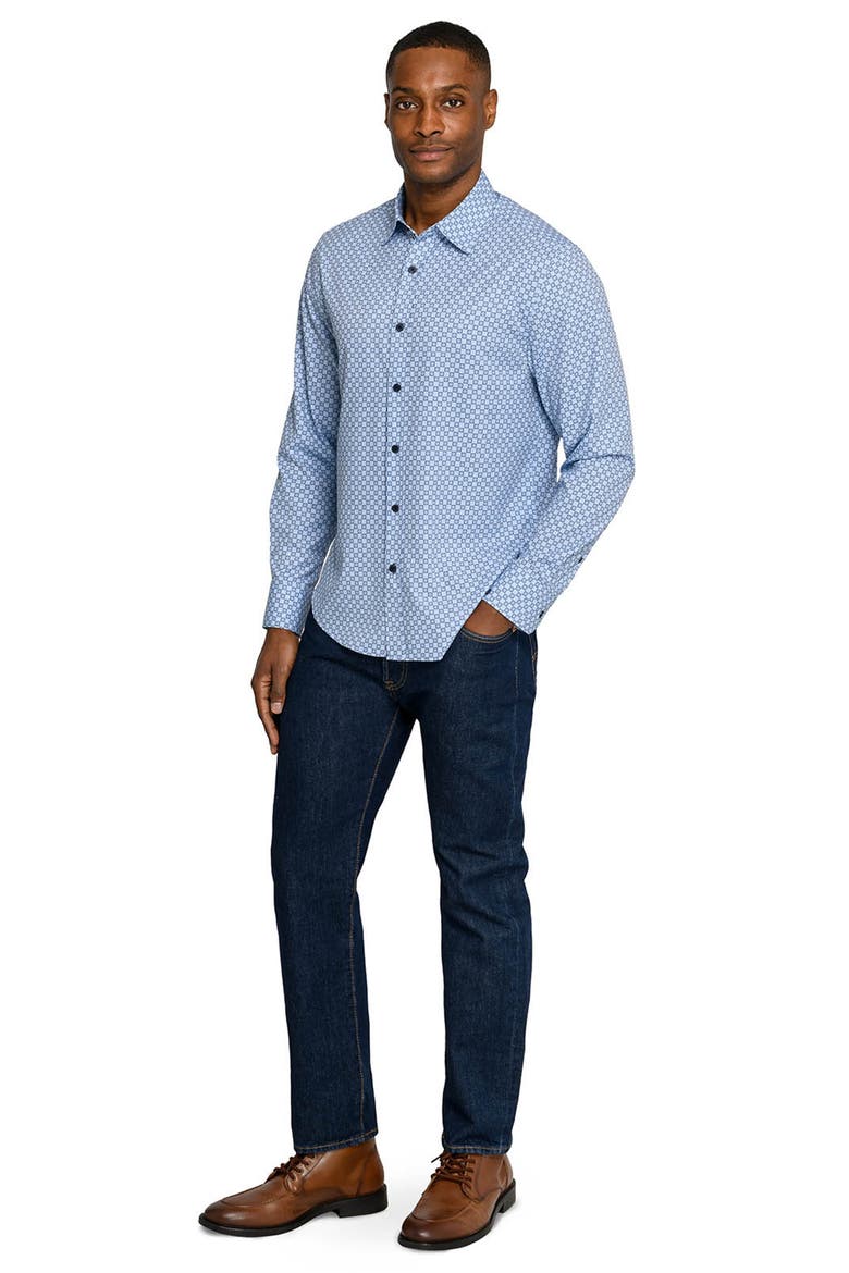 Courtyard Mosiac Long Sleeve Performance Shirt, Alternate, color, NAVY/BLUE