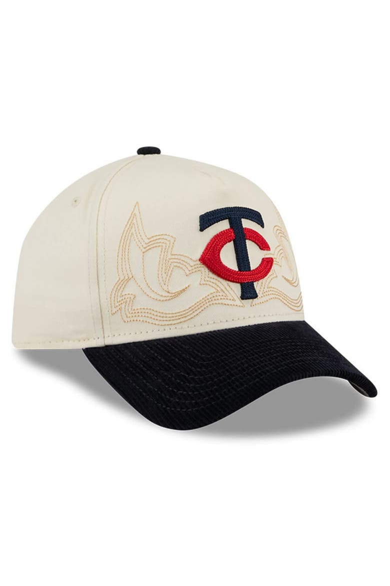Men's New Era Stone Minnesota Twins Western Stitch 9FORTY A-Frame Adjustable Hat, Alternate, color, Stone