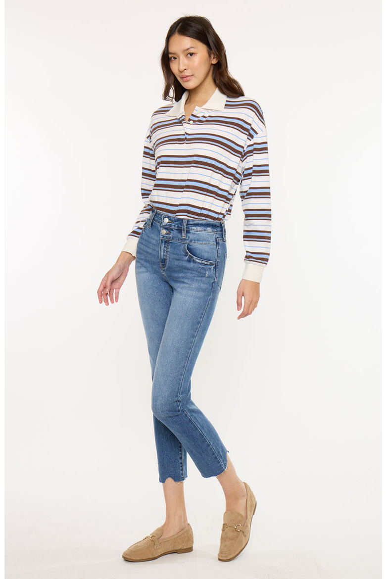 Kathleen Essentials High Rise Slim Straight Jeans, Alternate, color, Medium Wash