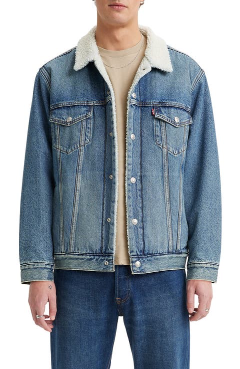 Relaxed Fit Faux Shearling Trucker Jacket
