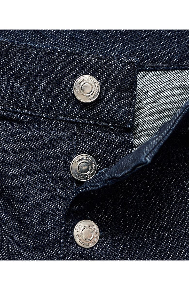 MANGO Exposed Button Low Rise Straight Leg Jeans, Alternate, color, Open Blue