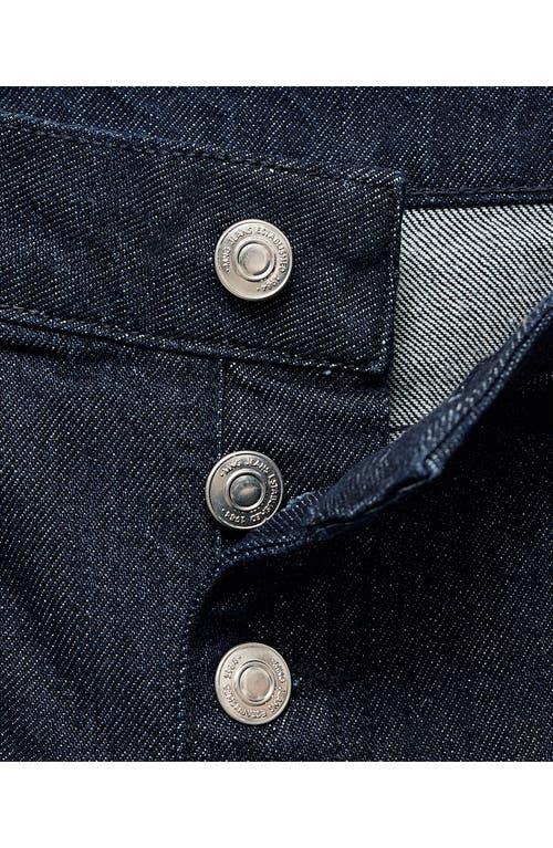 Mango Exposed Button Low Rise Straight Leg Jeans In Blue