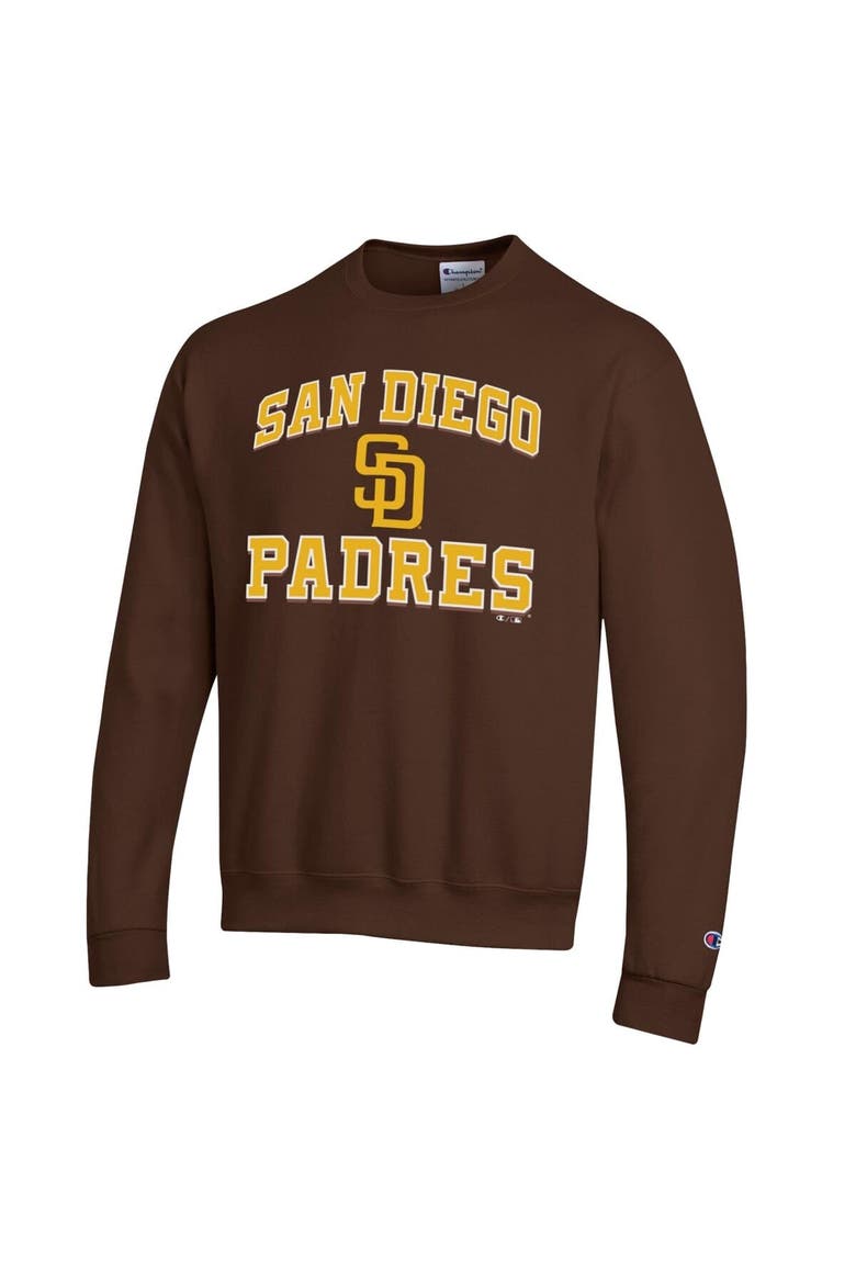Men's Champion  Brown San Diego Padres Heart & Soul Powerblend Sweatshirt, Alternate, color, Brown