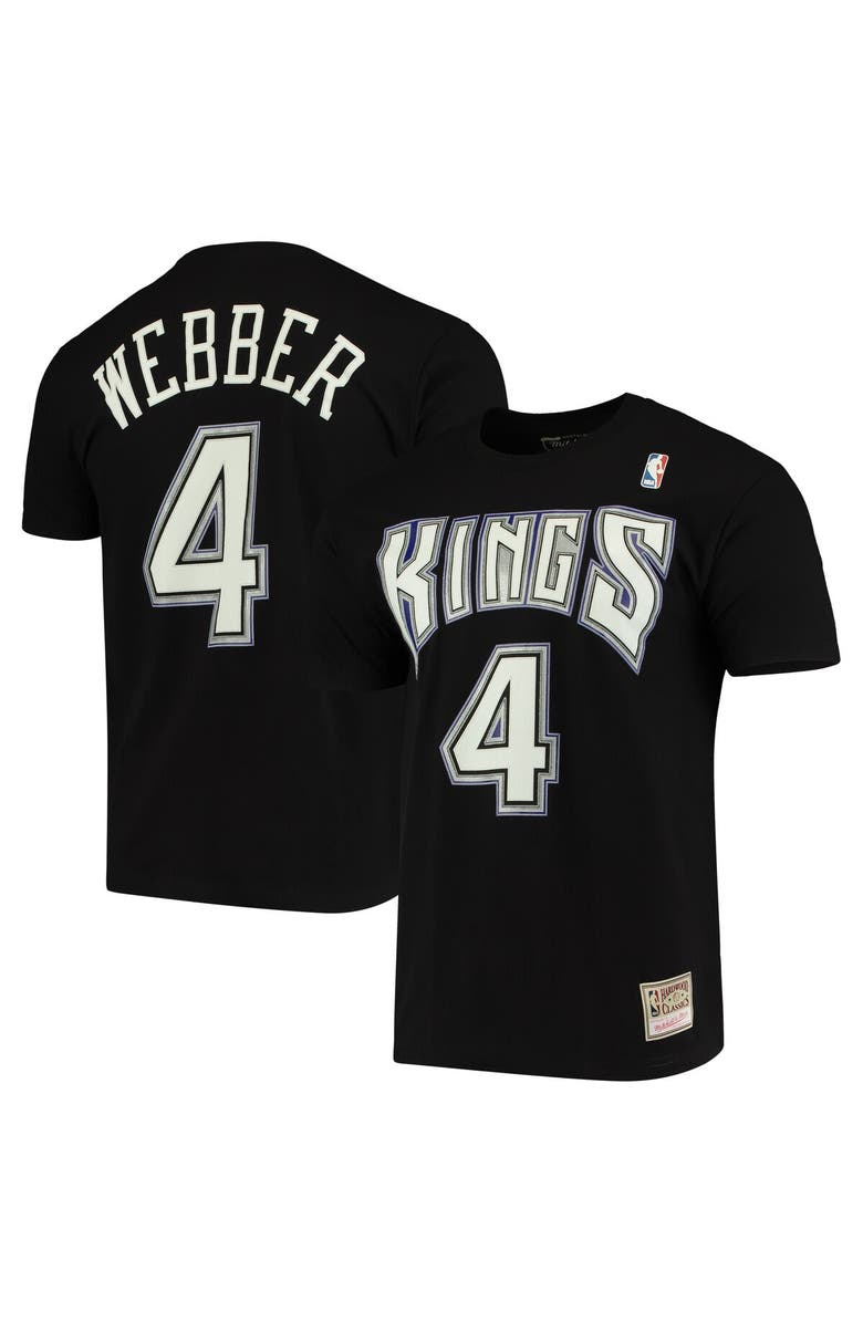 Mitchell & Ness Men's Mitchell & Ness Chris Webber Black Sacramento Kings Hardwood Classics Name & Number Team T-Shirt, Main, color, 