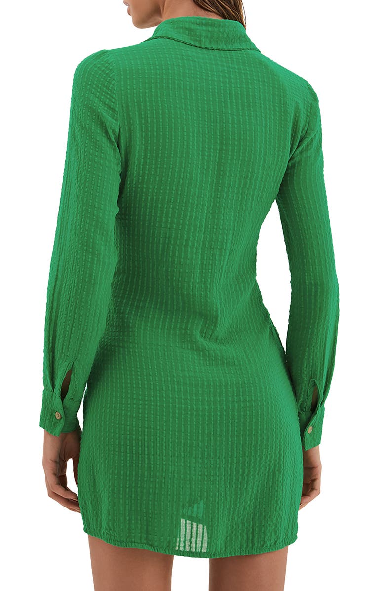 ViX Paula Hermanny Lia Long Sleeve Cotton Cover-Up Wrap Dress, Alternate, color, 