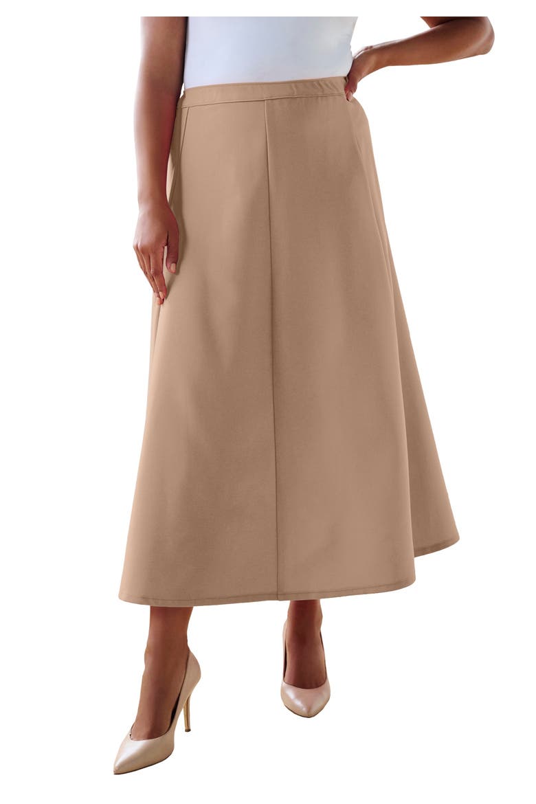 Plus Size Bend Over® A Line Skirt, Main, color, BROWN SUGAR