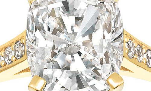 Crislu Cushion Cut Cubic Zirconia Ring In Gold