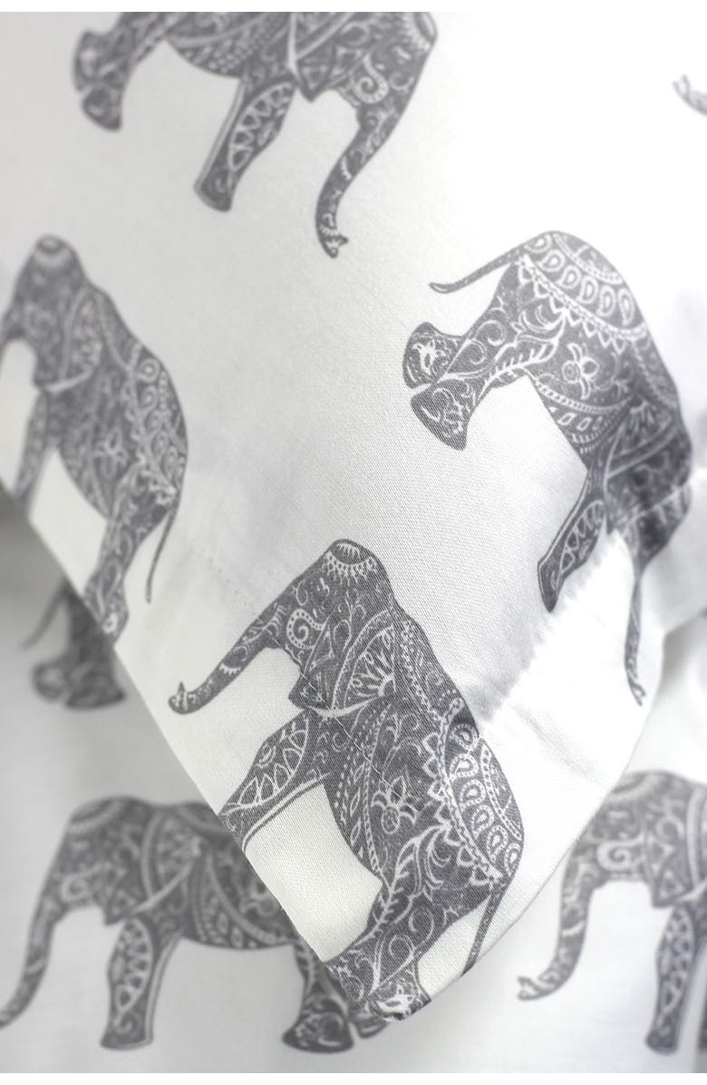 MELANGE HOME Elephants 400 Thread Count Cotton Duvet Set, Alternate, color, Grey