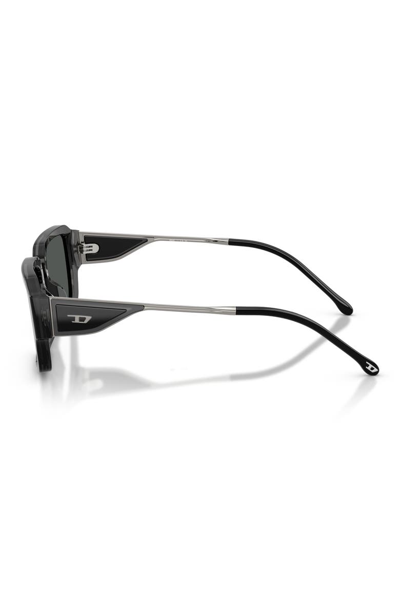 52mm Rectangular Sunglasses, Alternate, color, BILAYER BLACK / DARK GREY