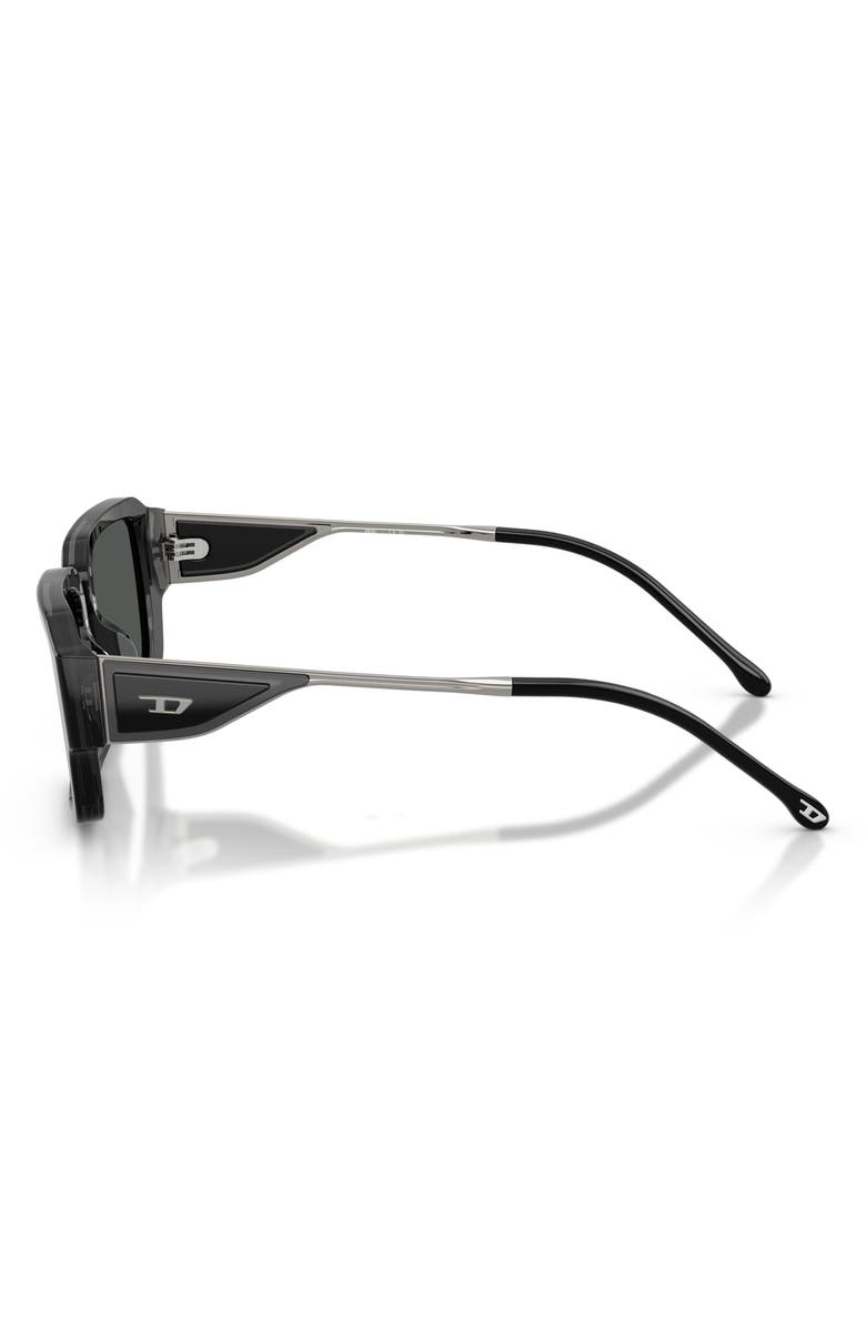 DIESEL<sup>®</sup> 52mm Rectangular Sunglasses, Alternate, color, Bilayer Black / Dark Grey