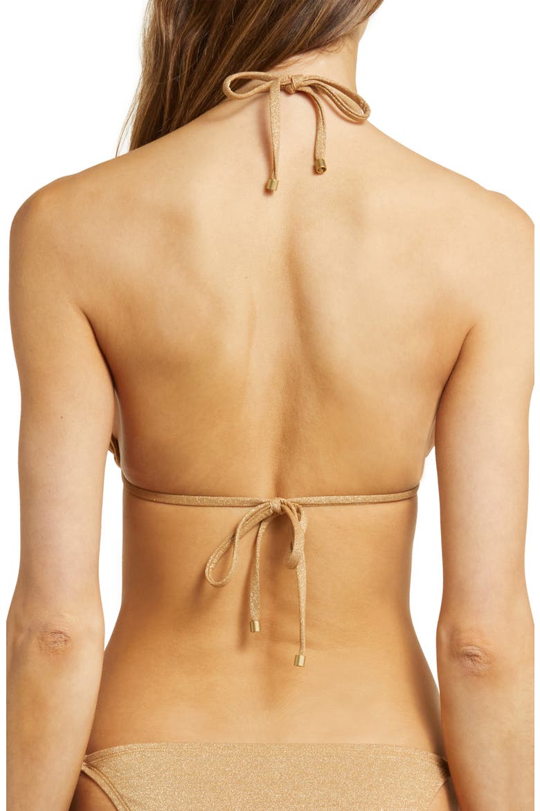 Gia Metallic Triangle Bikini Top, Alternate, color, GOLDEN GLOW METALLIC