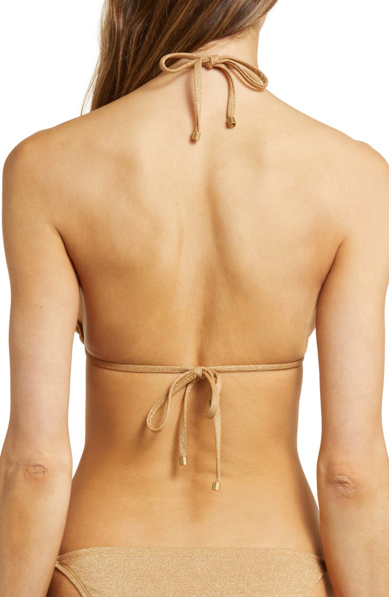 Vitamin A<sup>®</sup> Gia Metallic Triangle Bikini Top, Alternate, color,