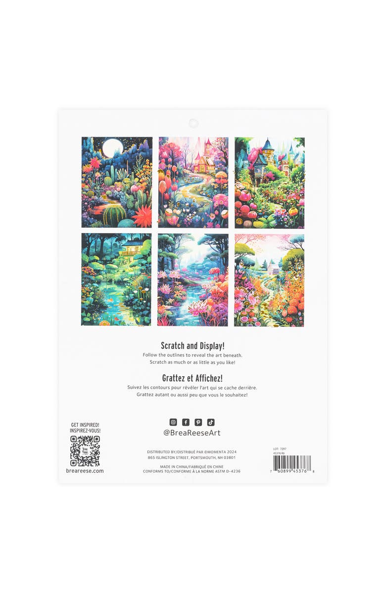 Brea Reese Scratch Art Paper Pad, Magical Vistas, Alternate, color, Multicolored
