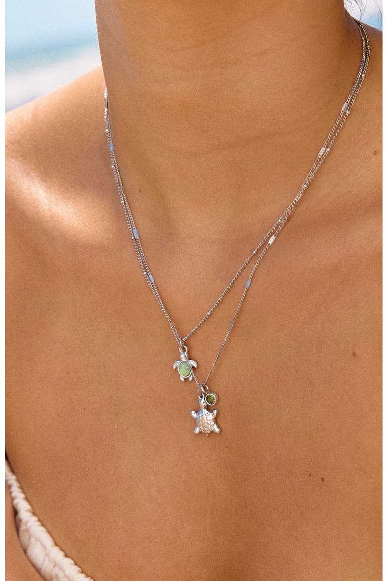 Opal Turtle Necklace, Alternate, color, Silver