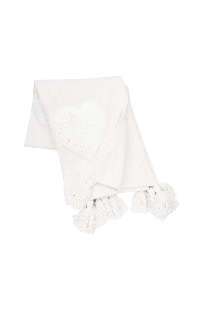 carol & frank Heart Throw, Main, color, White
