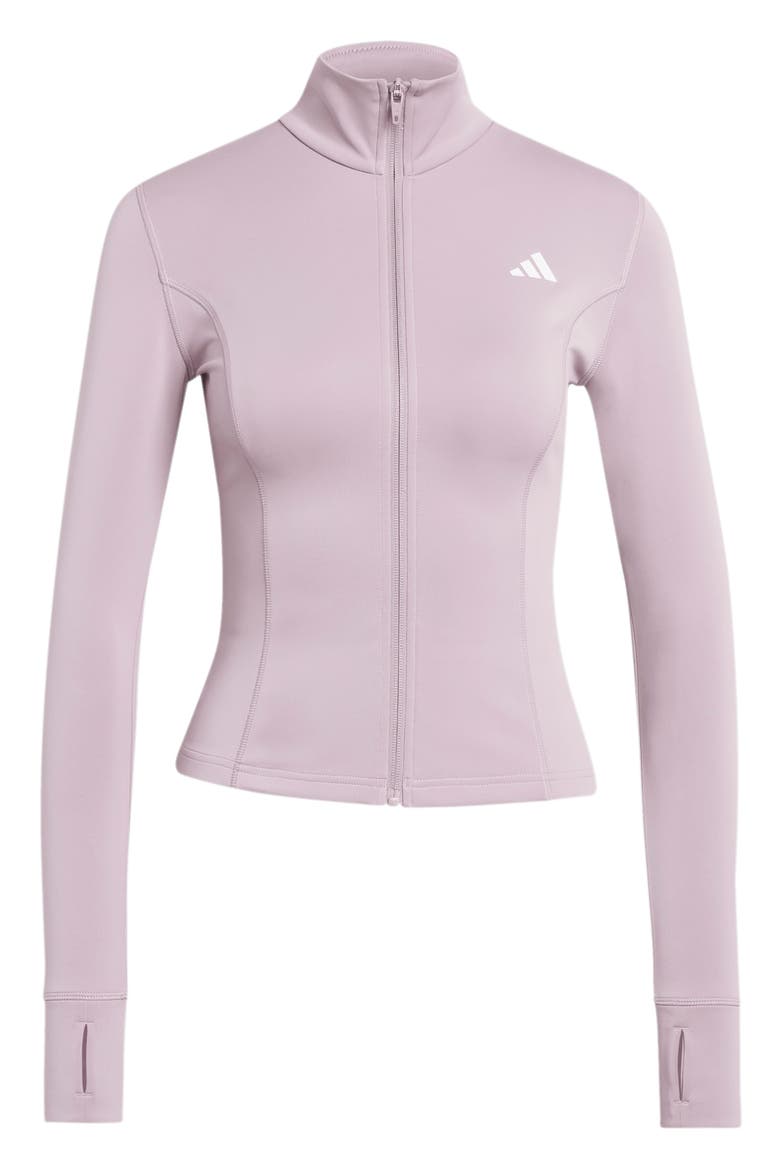 Workout Essentials Zip Knit Jacket, Alternate, color, PRELOVED FIG