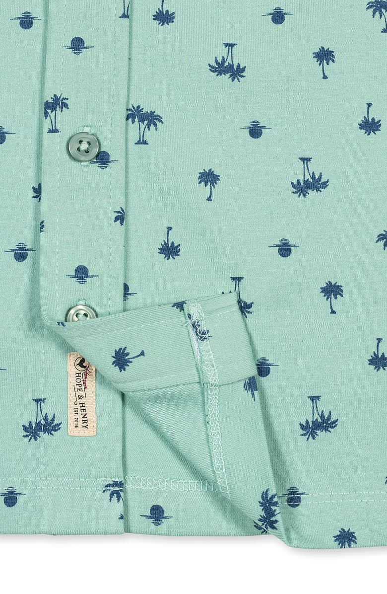 Hope & Henry Kids' Organic Short Sleeve Jersey Knit Shirt, Alternate, color, Tidal Palm Print
