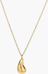 Bearfruit Jewelry Sterling Silver 18k Gold Plated Jacqueline Teardrop Necklace Minimal