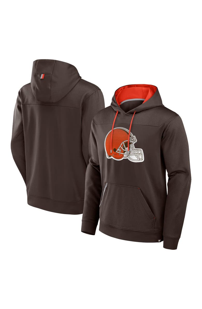 FANATICS Men's Fanatics Brown Cleveland Browns Defender Pullover Hoodie, Main, color, Brown