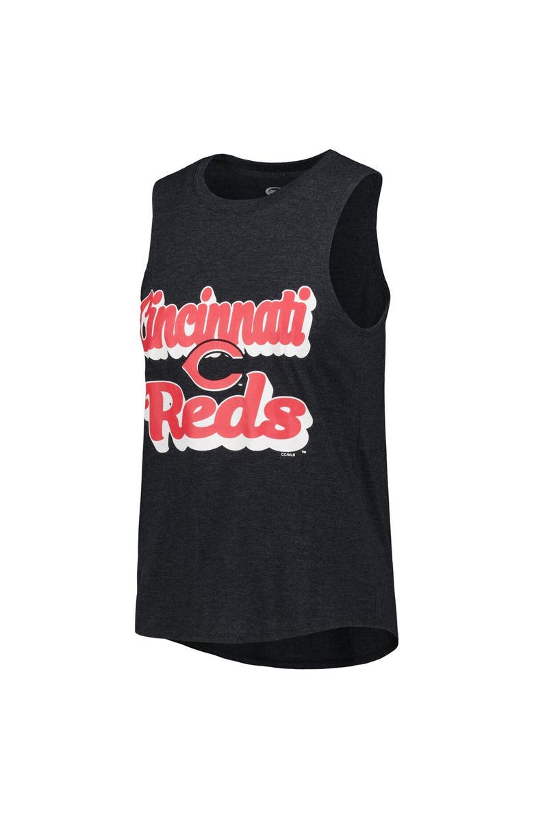 CONCEPTS SPORT Women's Concepts Sport Heather Red/Heather Black Cincinnati Reds Wordmark Meter Muscle Tank Top & Pants Sleep Set, Alternate, color, 