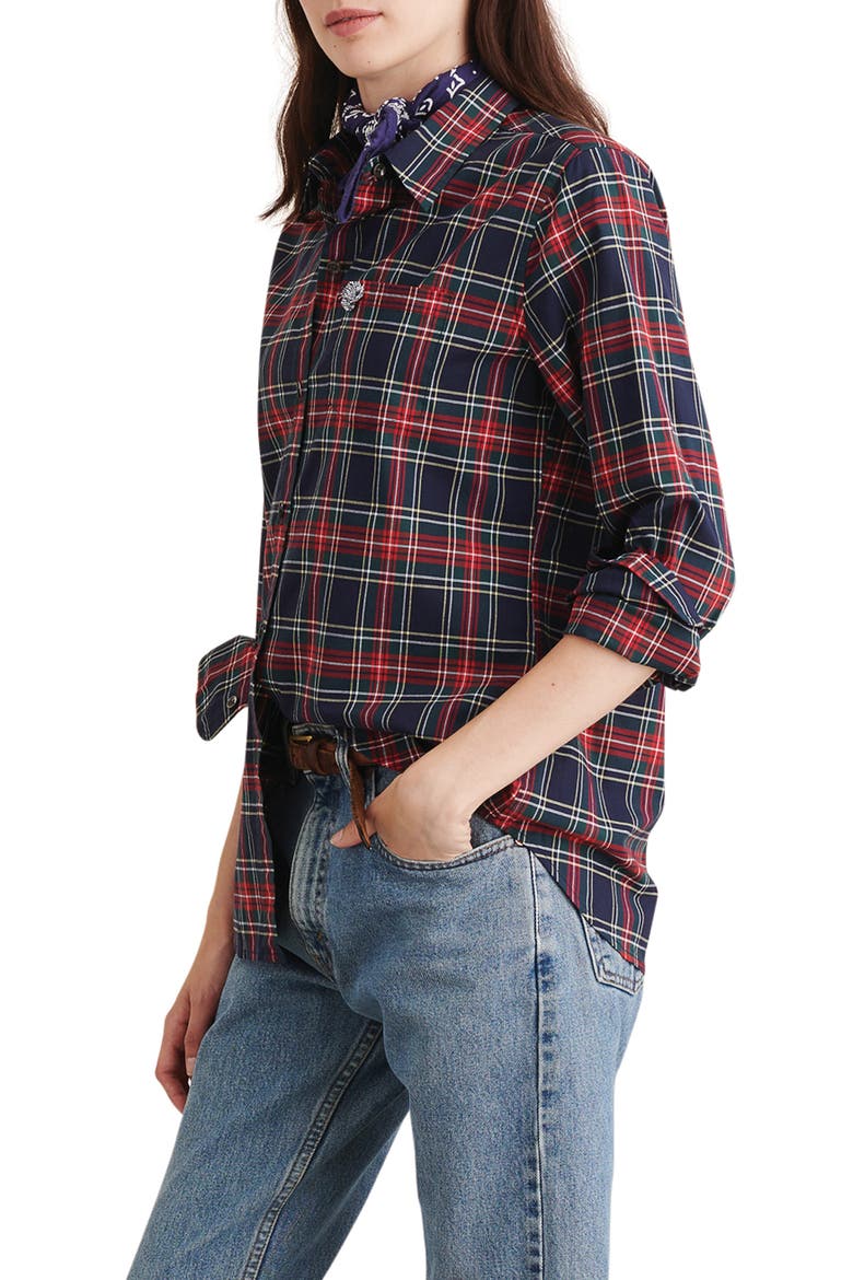 Standard Plaid Shirt, Alternate, color, NAVY/ RED/ GREEN