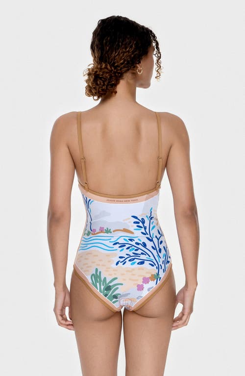 Jessie Zhao New York Pink Garden Reversible V-neck One-piece Swimsuit In Pink