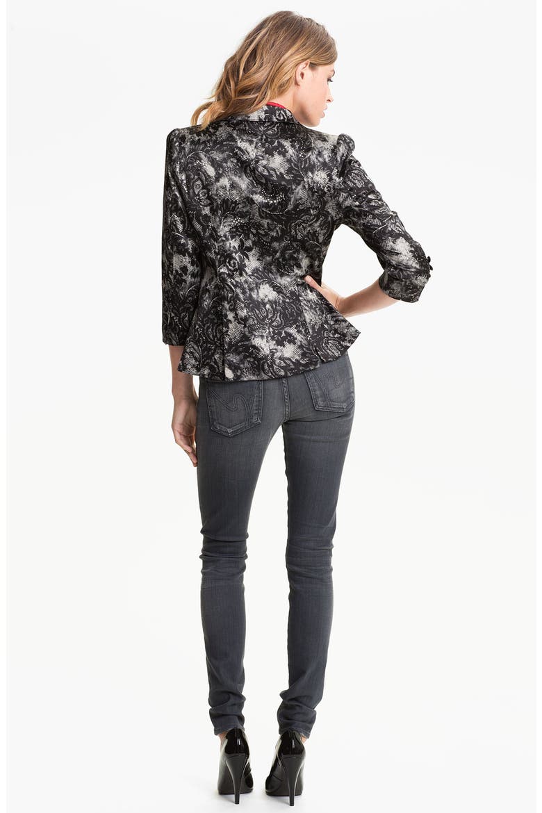 Lace Print Blazer, Alternate, color, BLACK AND LACE