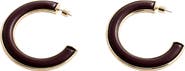 MANGO Faux Leather Hoop Earrings