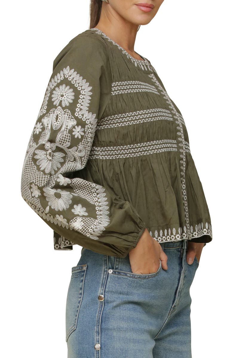 Avec Les Filles Embroidered Peplum Shirt Jacket, Alternate, color, 