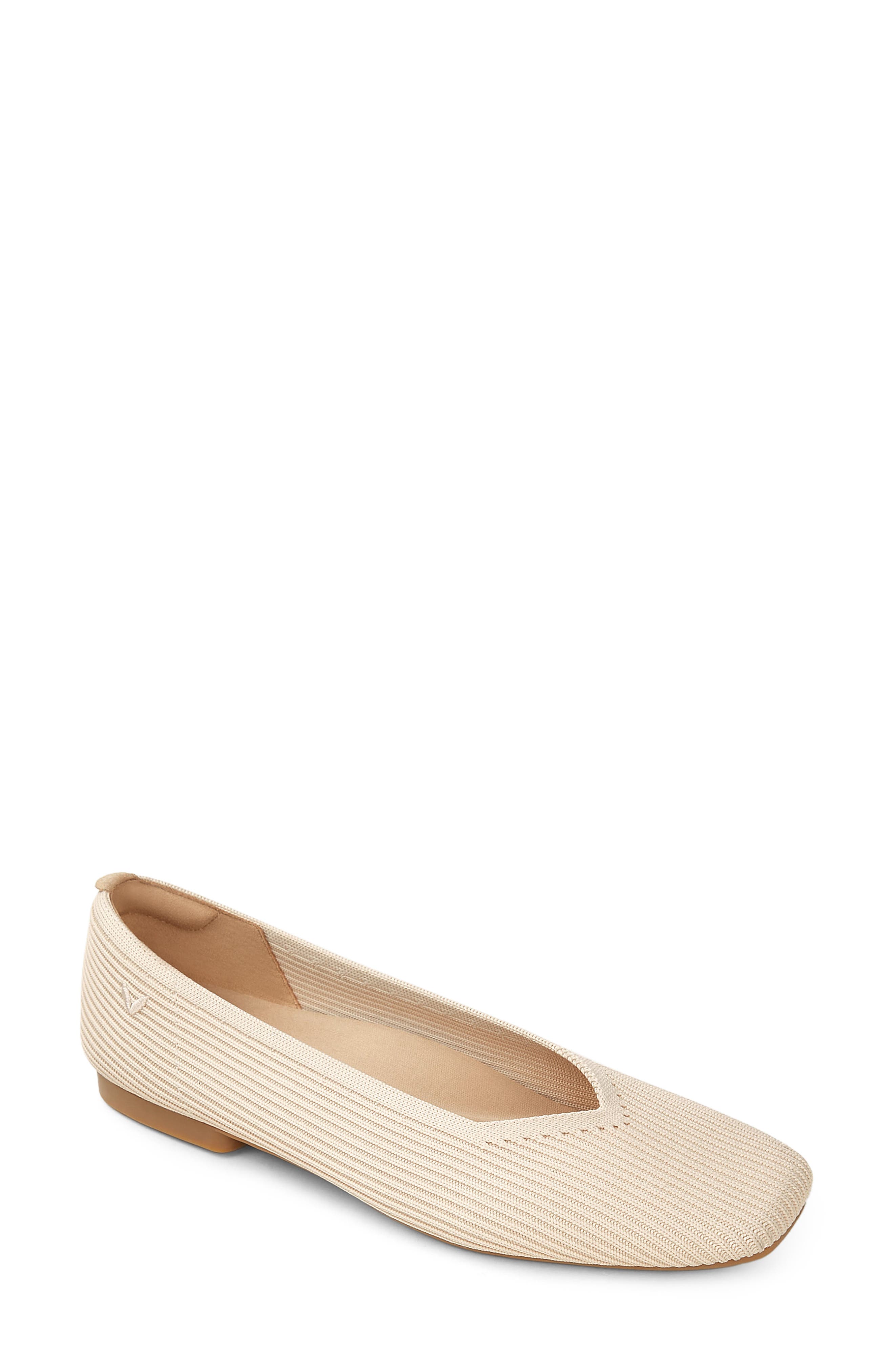 Margot 2.0 Square-Toe V-Cut Flats, Main, color, ALMOND